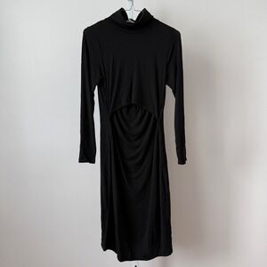 BooB Design sz S Nursing Maternity Turtleneck Long Sleeve Cutout Midi Dress